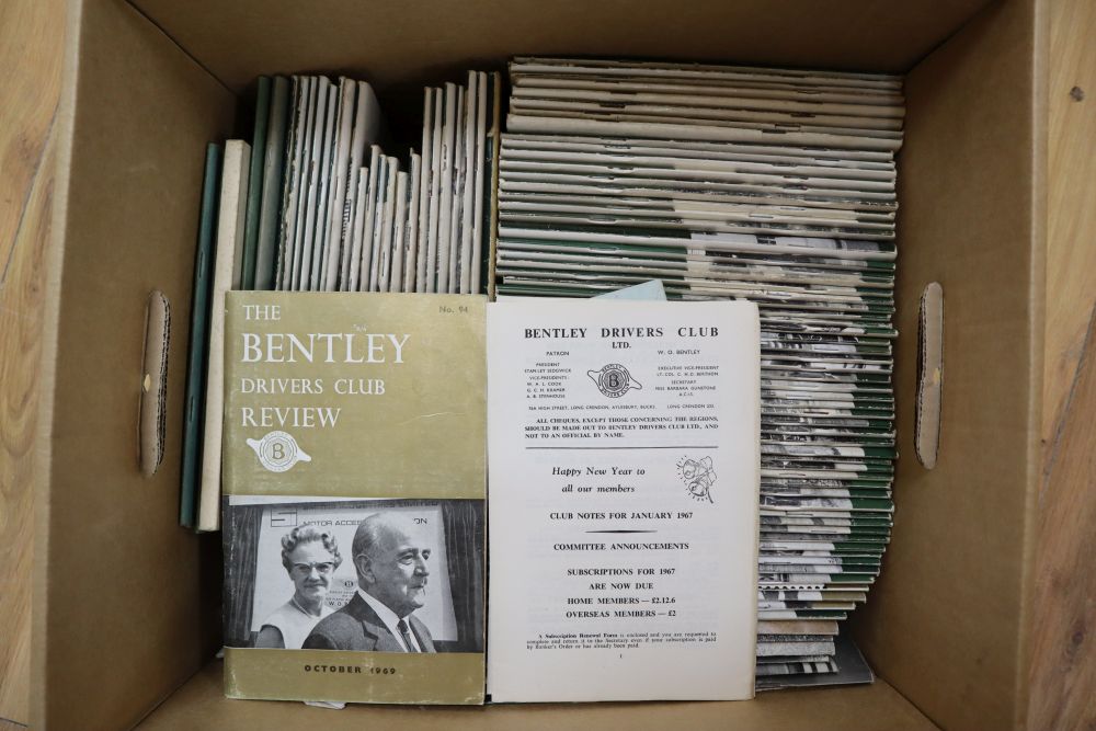 A collection of 1970s Bentley Drivers Club Review and Rolls Royce Club bulletin magazines